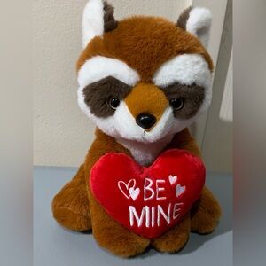 Burton Brown and Red Plush Raccoon with Heart Accent